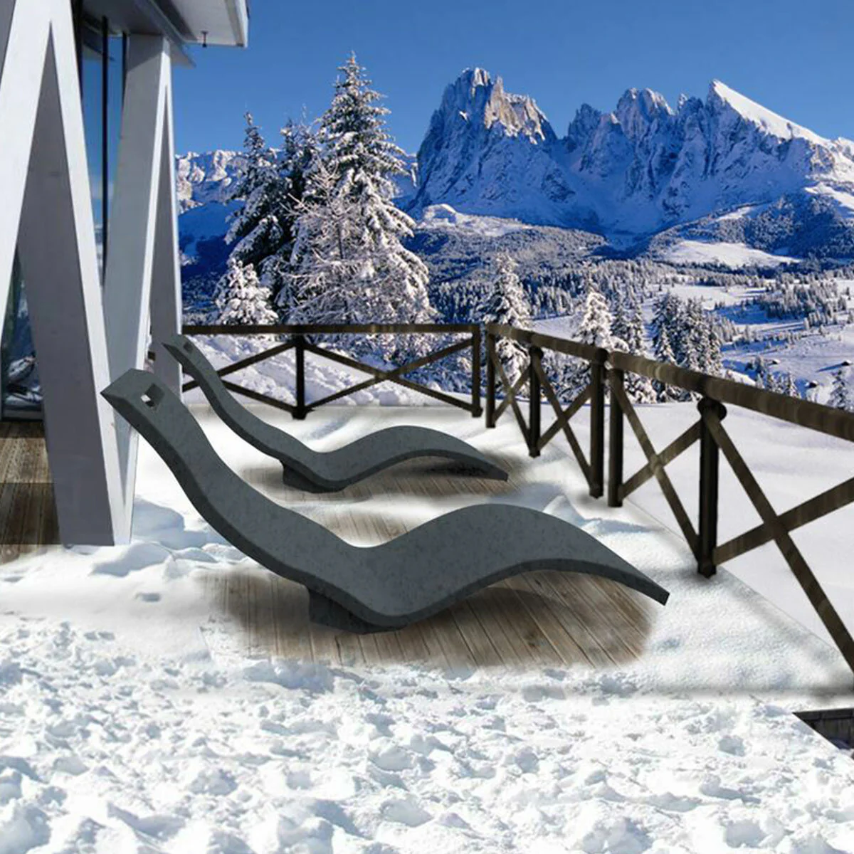 Arkema Serendipity Chaise sun lounger in HD polyethylene in anthracite color - Image 3