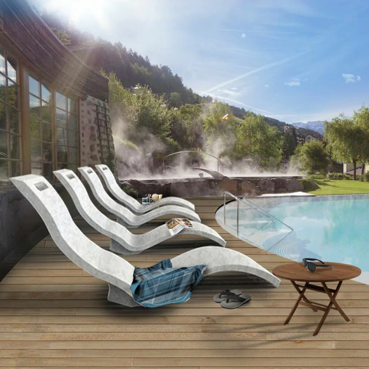 Arkema Serendipity Chaise Sun lounger in white HD polyethylene - Image 2