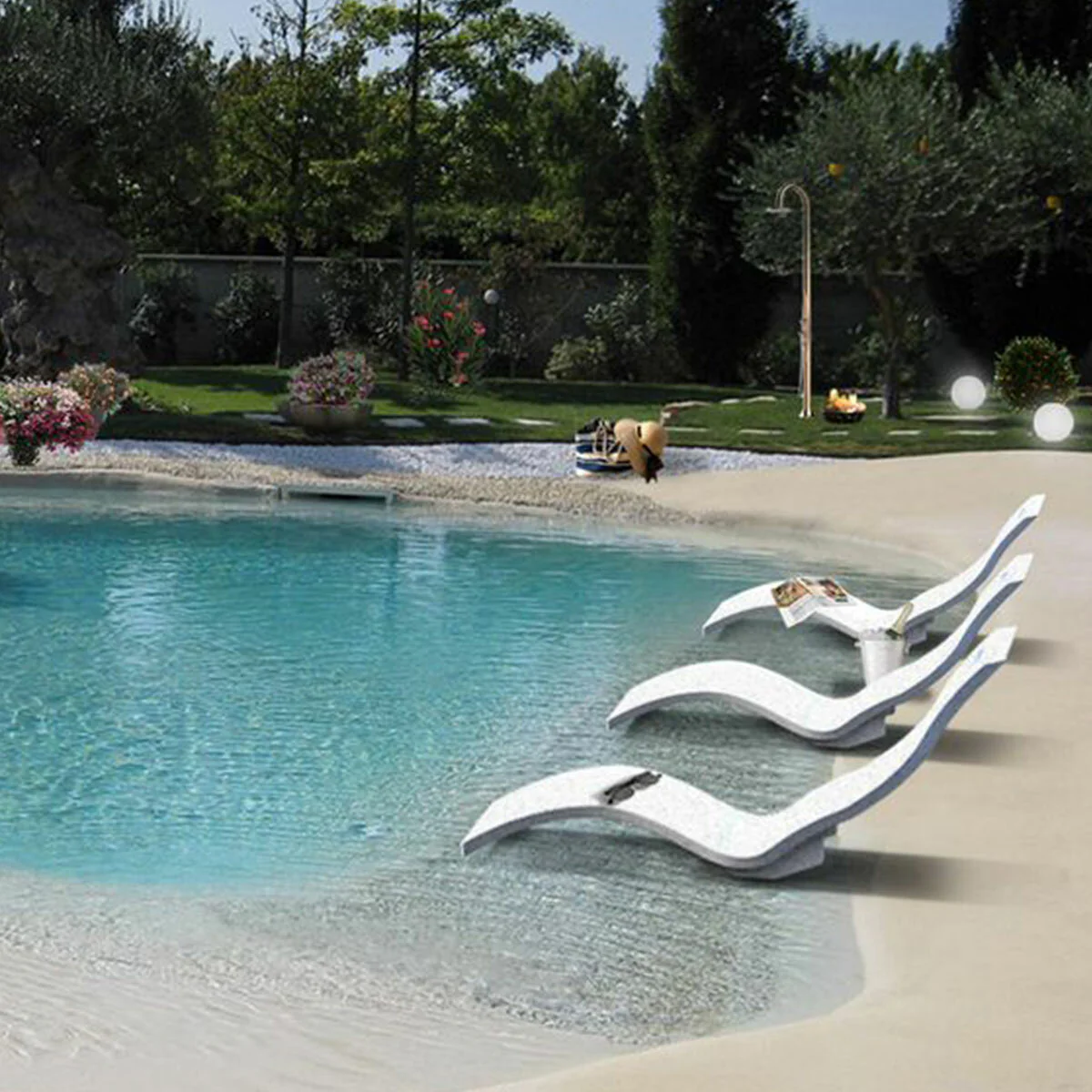 Arkema Serendipity Chaise Sun lounger in white HD polyethylene - Image 3