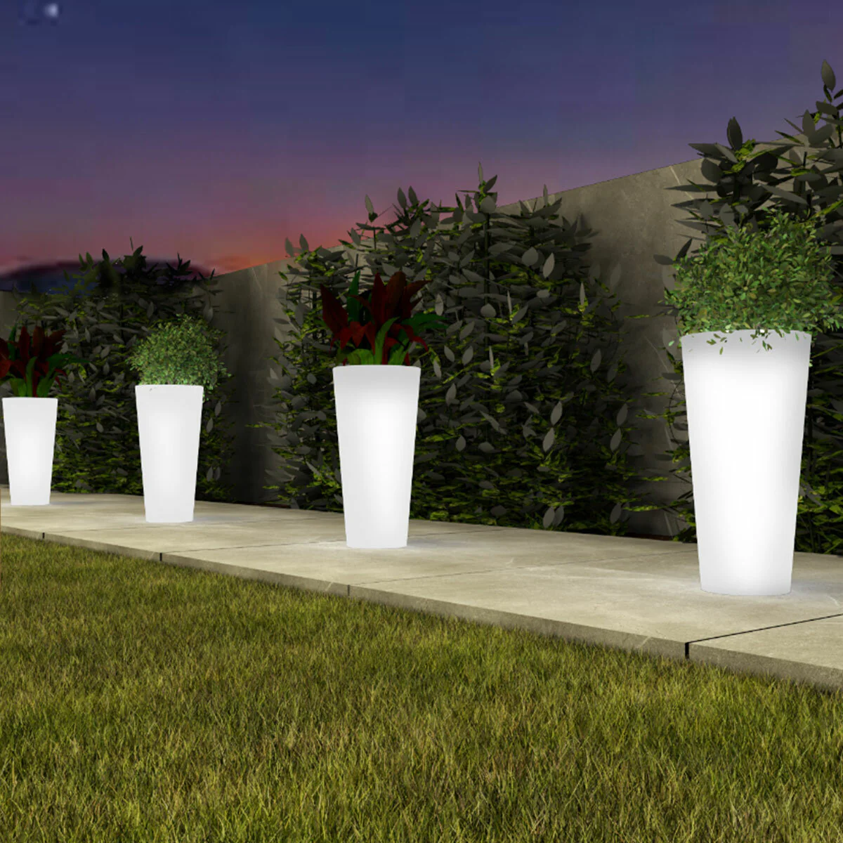 Arkema Tondo 102 SL round outdoor lighting vase - Image 4