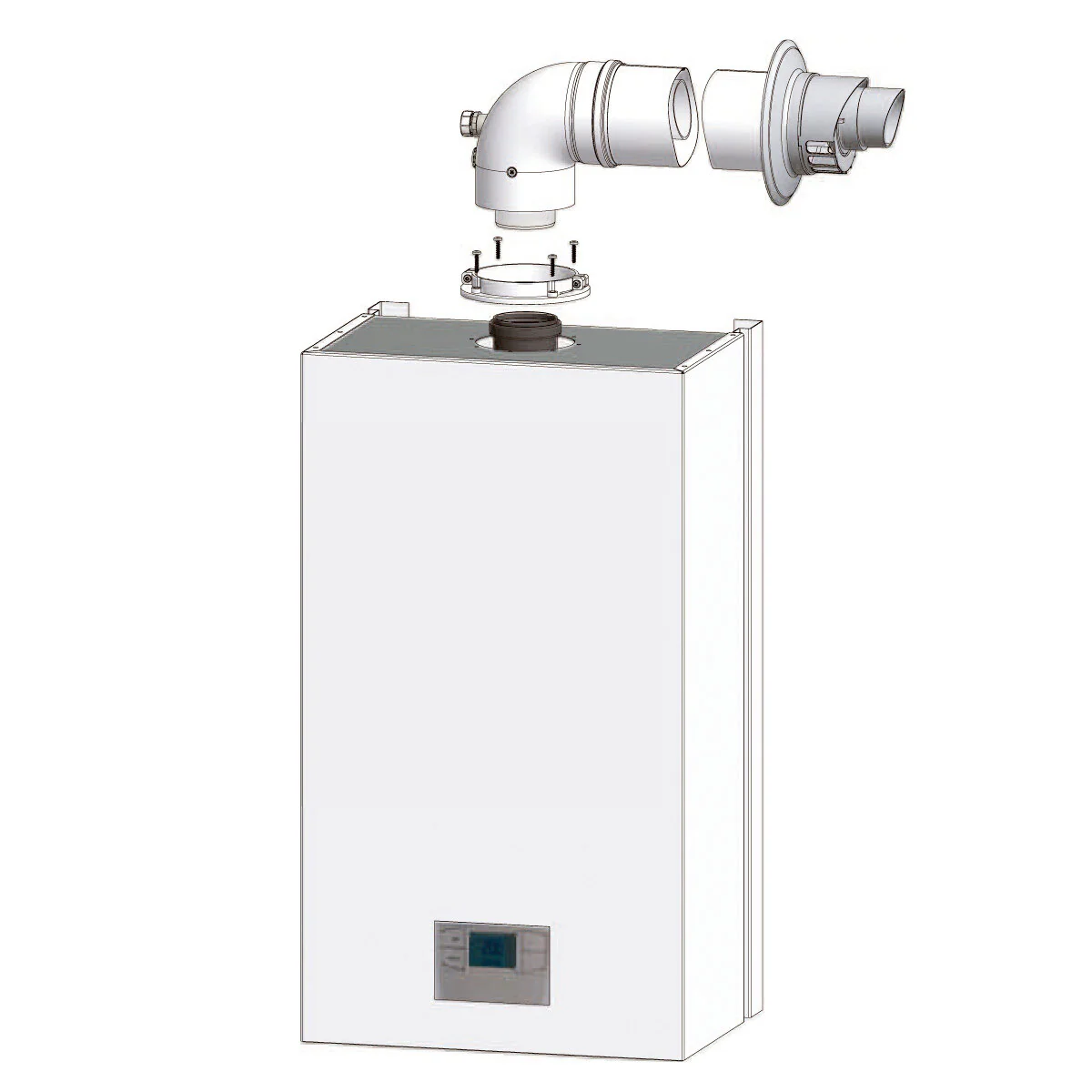 Boiler installation kit with universal coaxial flue gas exhaust, dirt separator, polyphosphate dispenser and neutralizing cartridge - Image 4