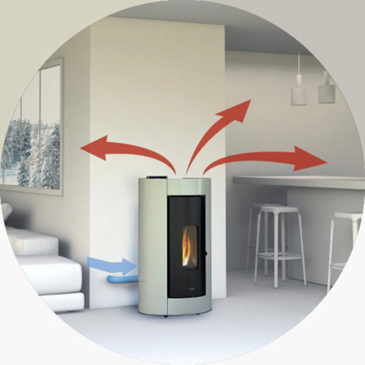 CADEL Cristal 7 air pellet stove 7 kW - WiFi ANTHRACITE - Image 2