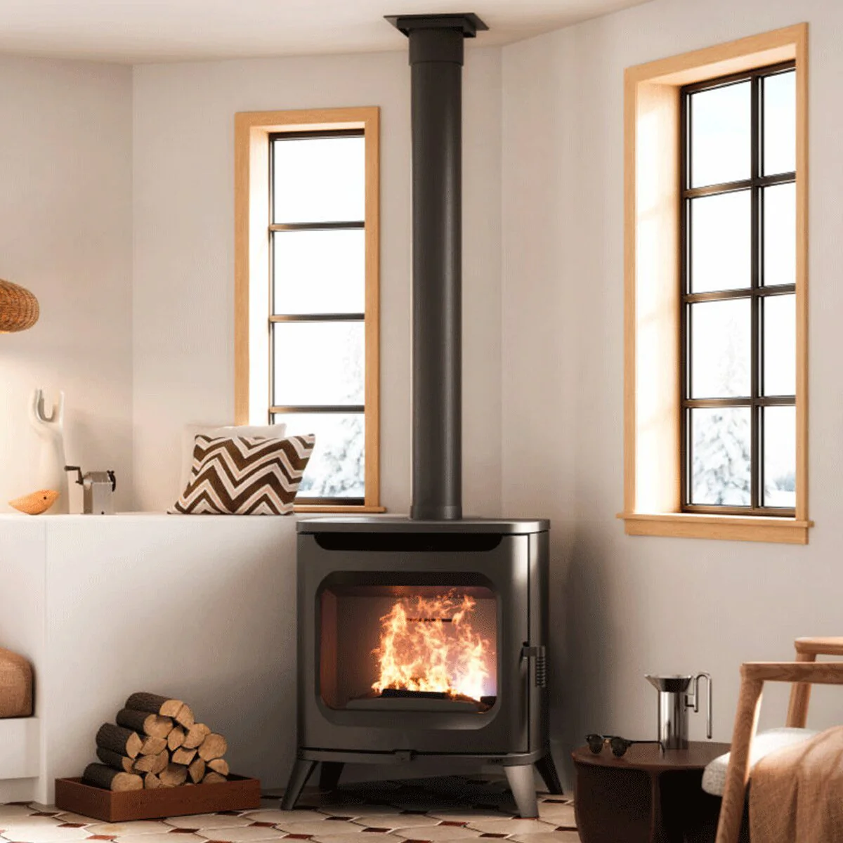 Cadel Hublot 8 7.5 kW air wood stove Black - Image 2