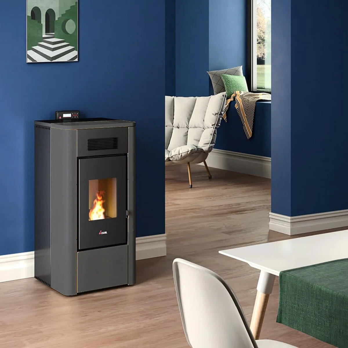 Cadel River Idro 16 Water Pellet Stove 16.1 kW WiFi Anthracite - Image 2