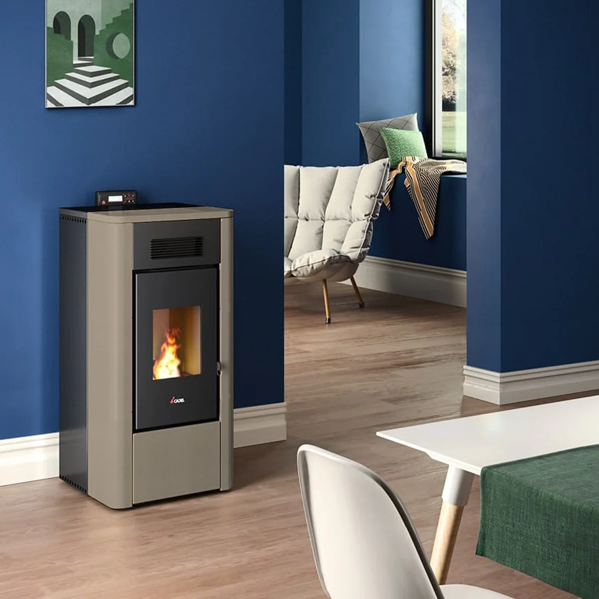 Cadel River Idro 16 Water Pellet Stove 16.1 kW WiFi Light Bronze - Image 2