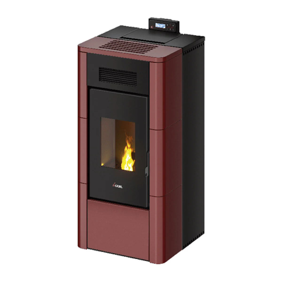 Cadel River Idro 16 Water Pellet Stove 16.1 kW WiFi - RED MAIOLICA