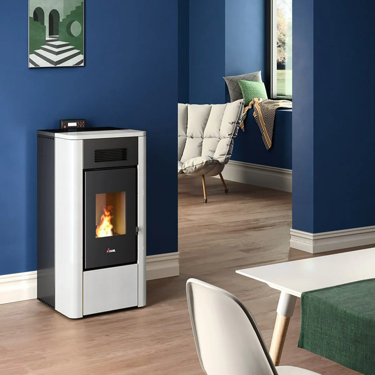 Cadel River Idro 23 Water Pellet Stove 22.4 kW WiFi White - Image 2
