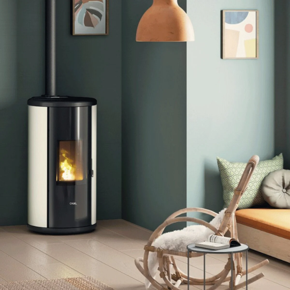 Cadel Sound 5 UP air pellet stove 5.5 kW - WiFi WHITE - Image 2