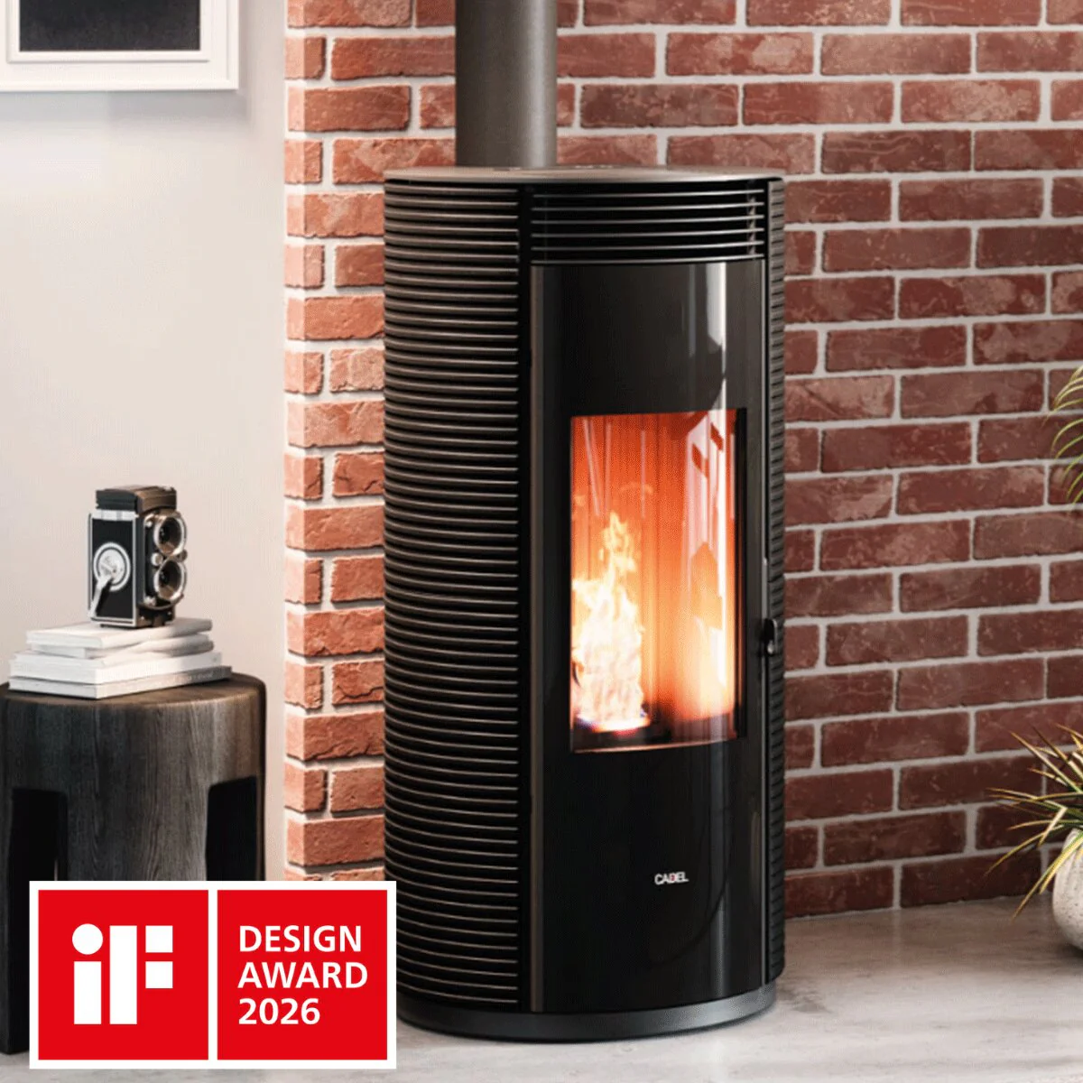 Cadel Spin Plus 9 8.5 kW pellet stove with ducted air WiFi Cast Iron Black - Image 2