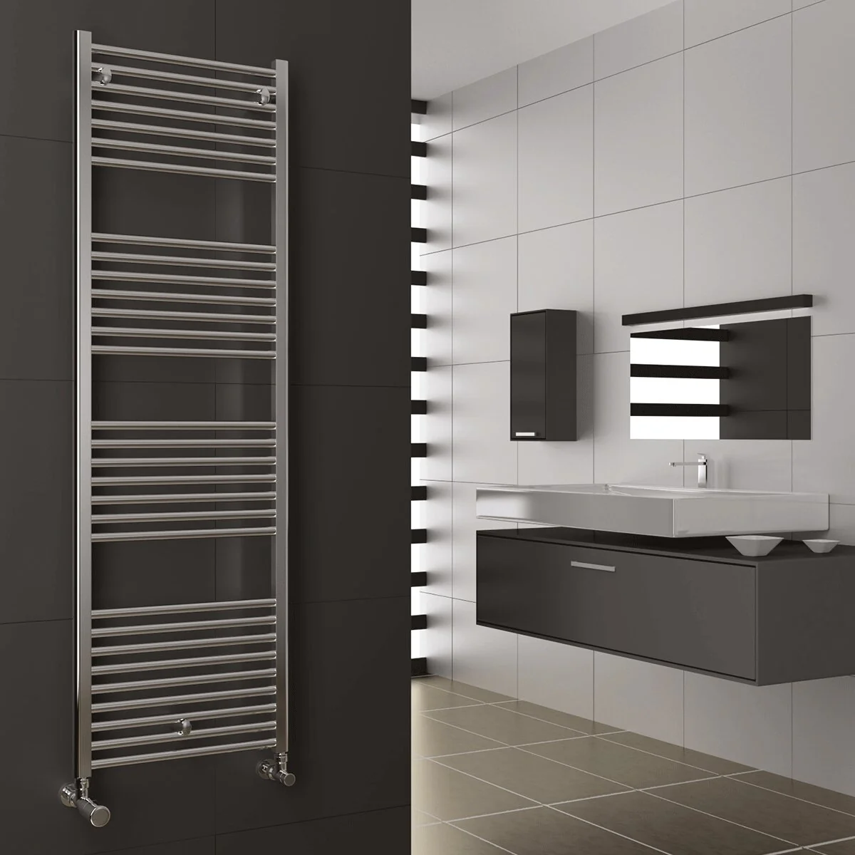 Cordivari Lisa 22 450x1160 chrome steel towel warmer radiator - Image 2