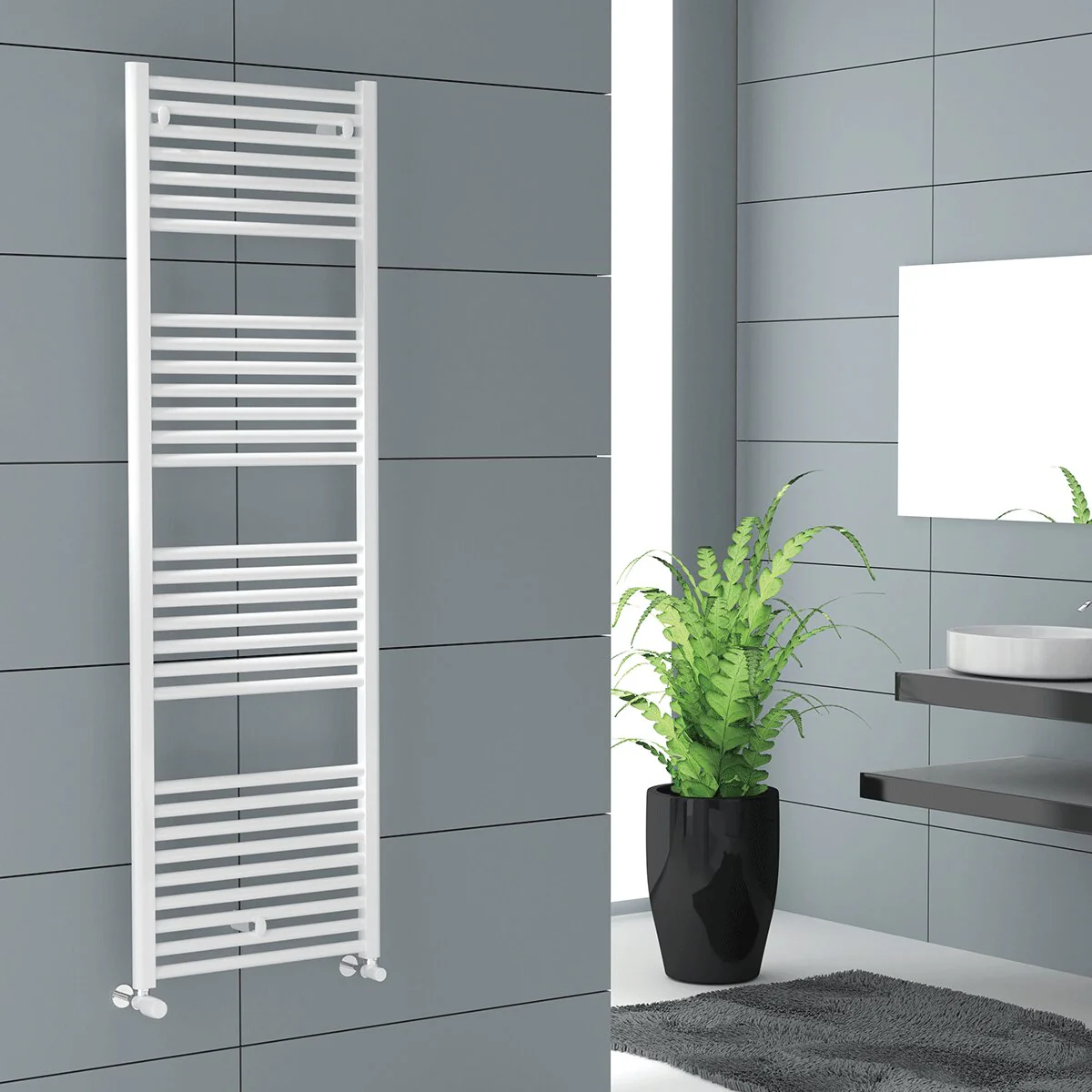 Cordivari Lisa 22 600x1385 White Steel Towel Warmer - Image 2