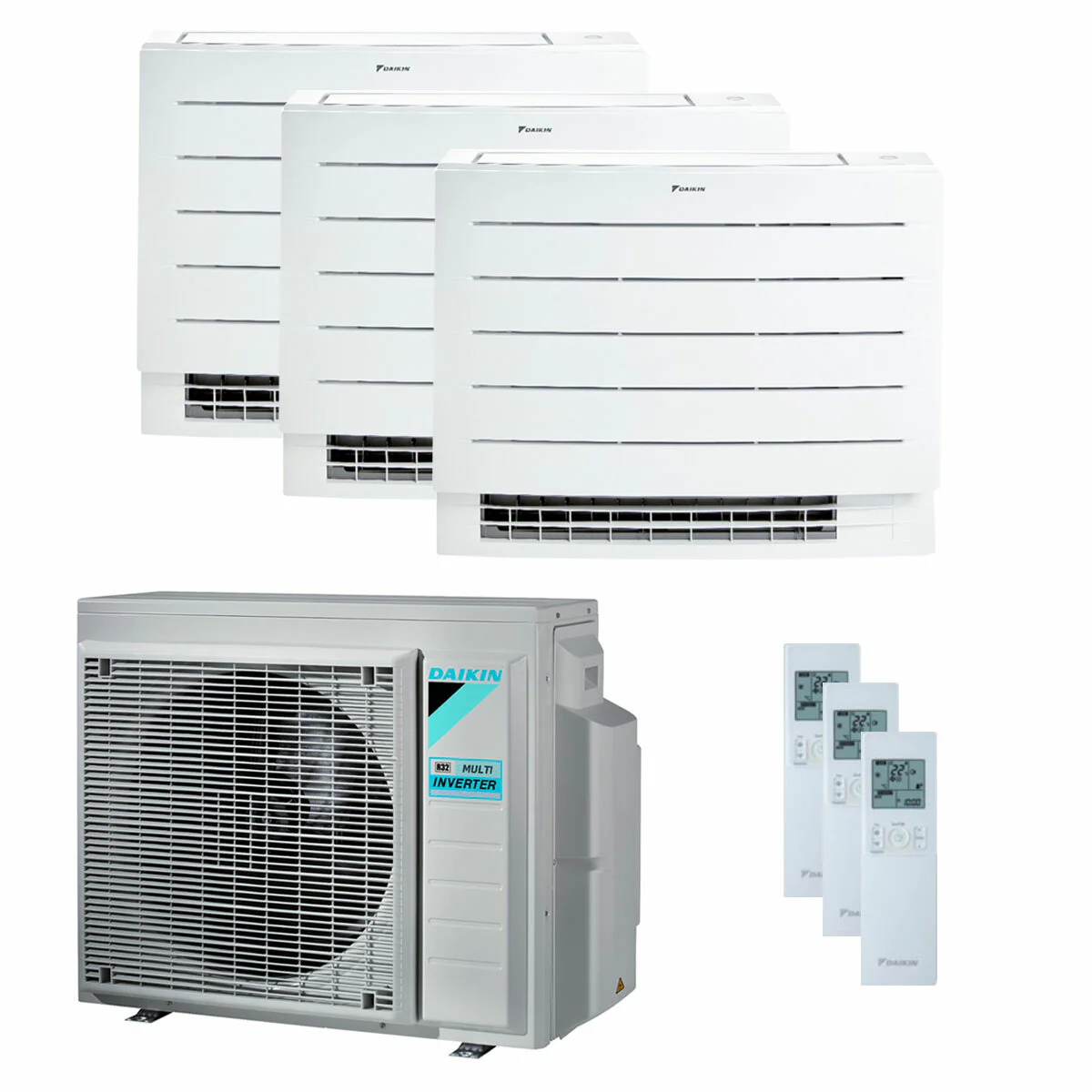 Daikin Perfera Floor trial split air conditioner 7000 + 9000 + 12000 BTU inverter A +++ wifi outdoor unit 5.2 kW