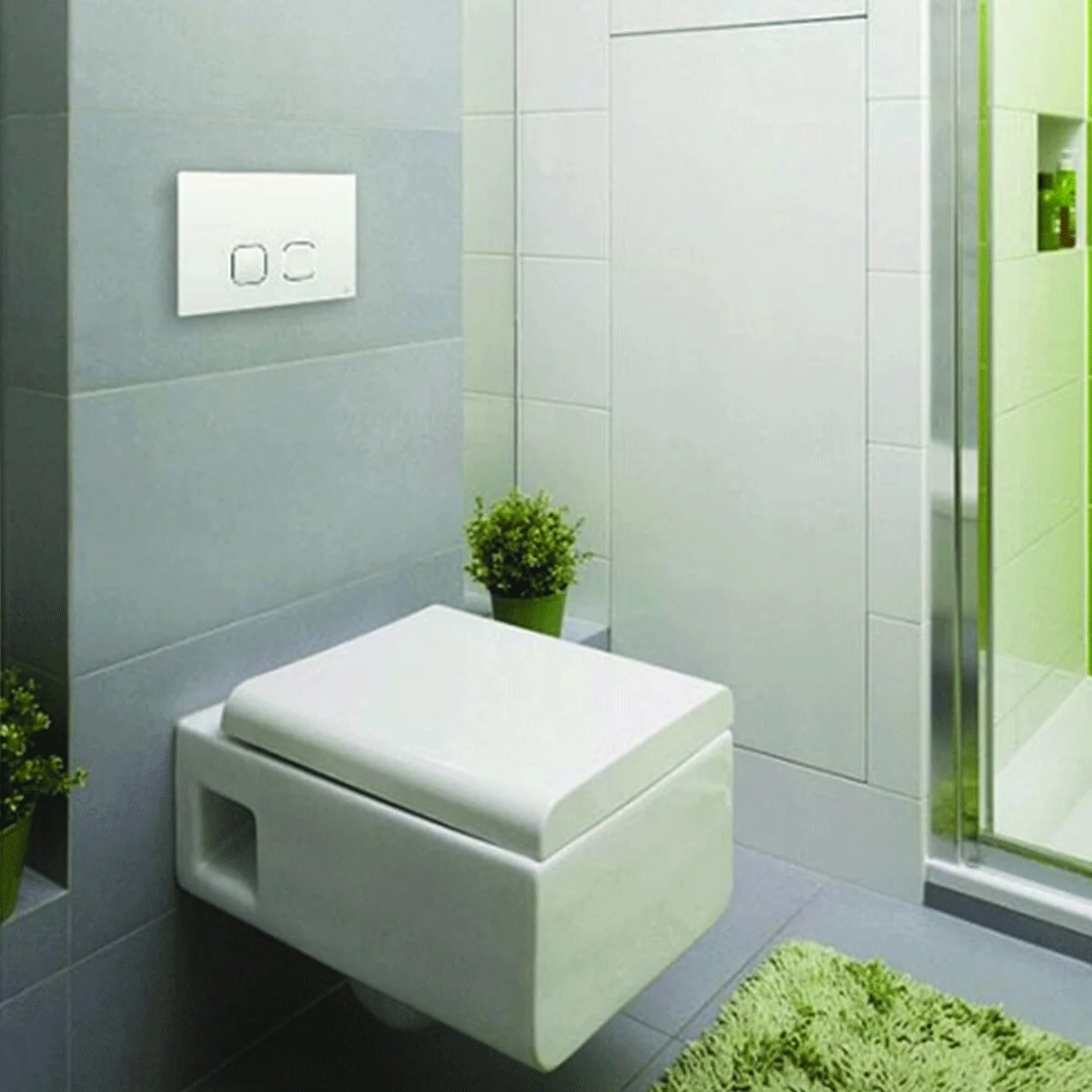 Double button plate OLI PLAIN White - Image 2