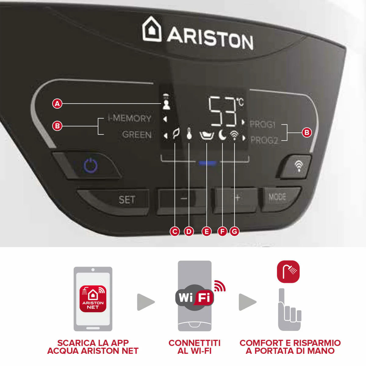 Electric water heater and hybrid heat pump Lydos Hybrid Ariston 100 liters with WiFi - Image 3