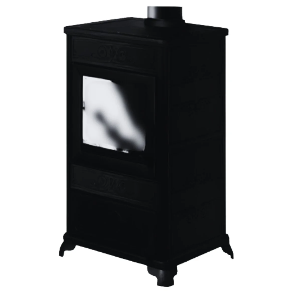 FANCY EVO EK63 wood-burning stove - Edilkamin Group 11 kW air Bordeaux - Image 3