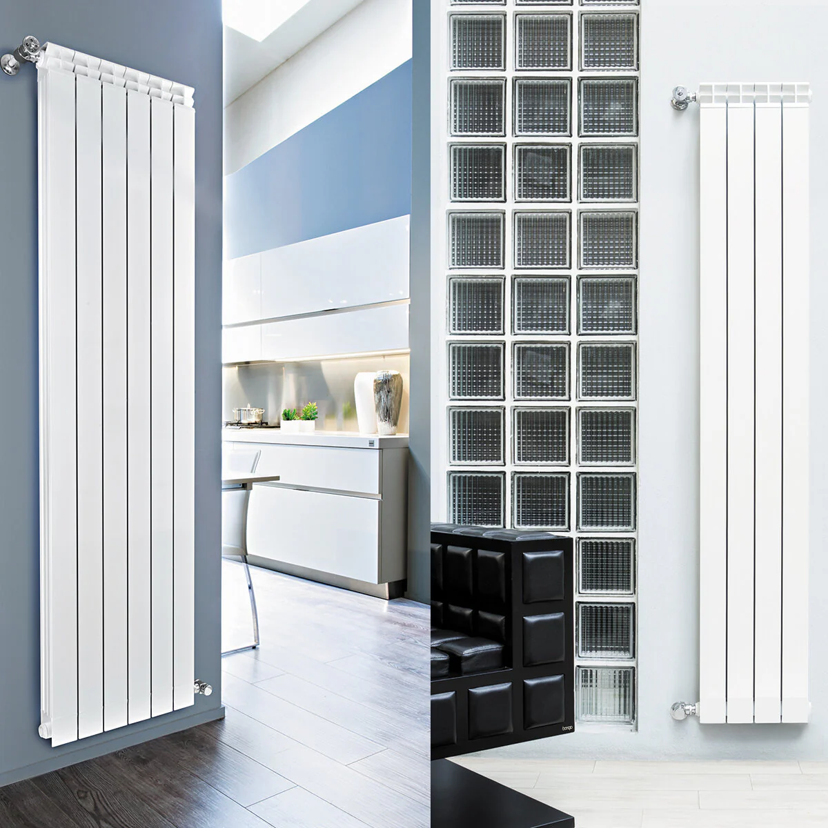 Fondital room furnishing radiator in aluminum 4 elements GARDA DUAL 80 center distance 1800 mm - Image 2