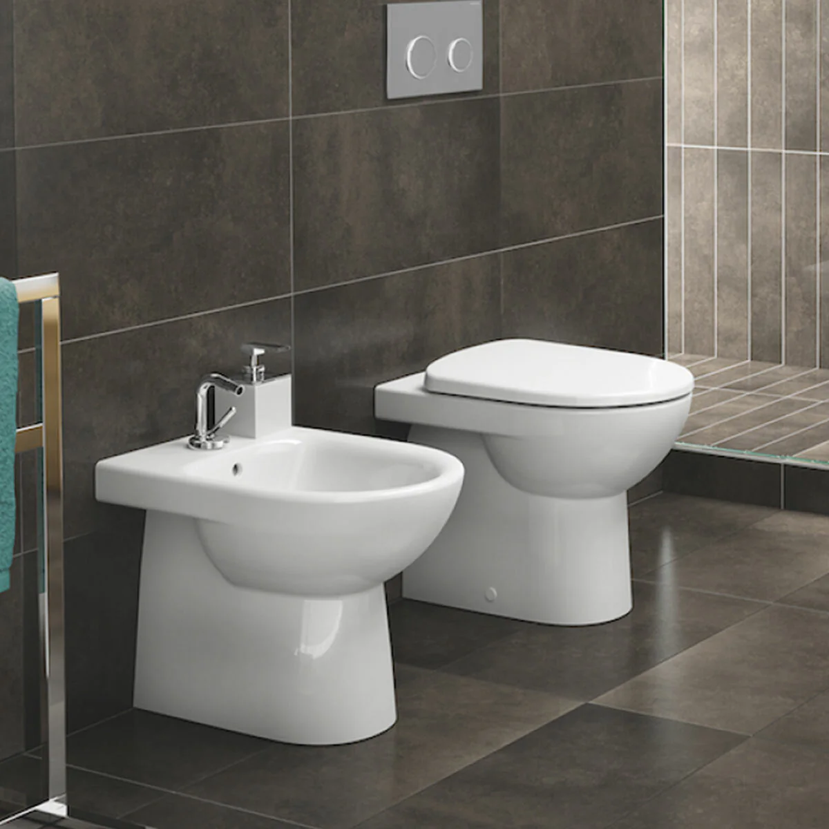 Geberit Selnova floor standing toilet for monobloc external cistern with floor drain - Image 2