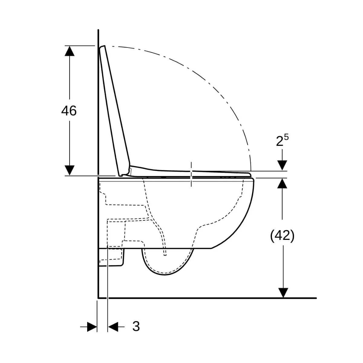 Geberit Selnova Premium wall-hung toilet with seat - Image 3