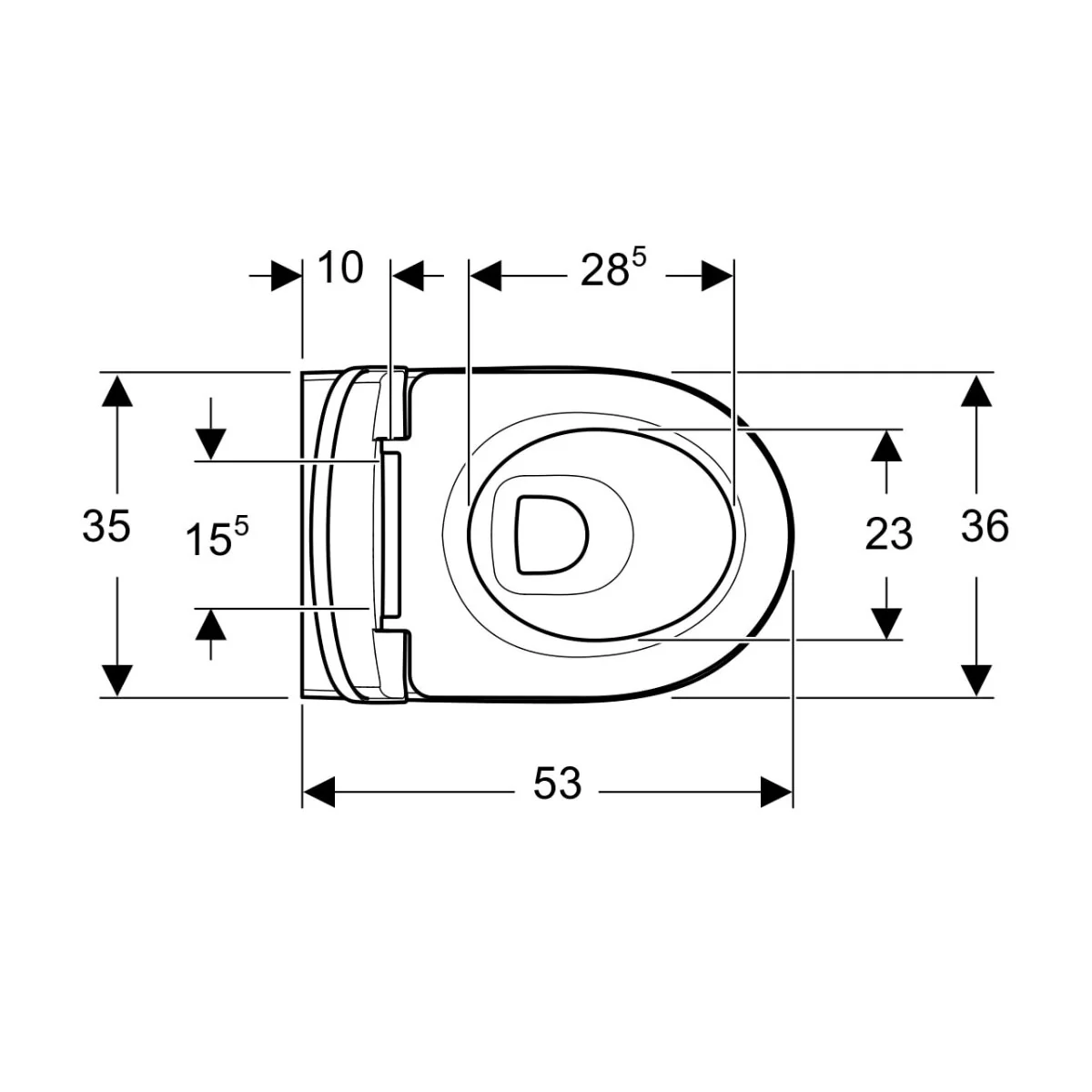 Geberit Selnova Premium wall-hung toilet with seat - Image 4