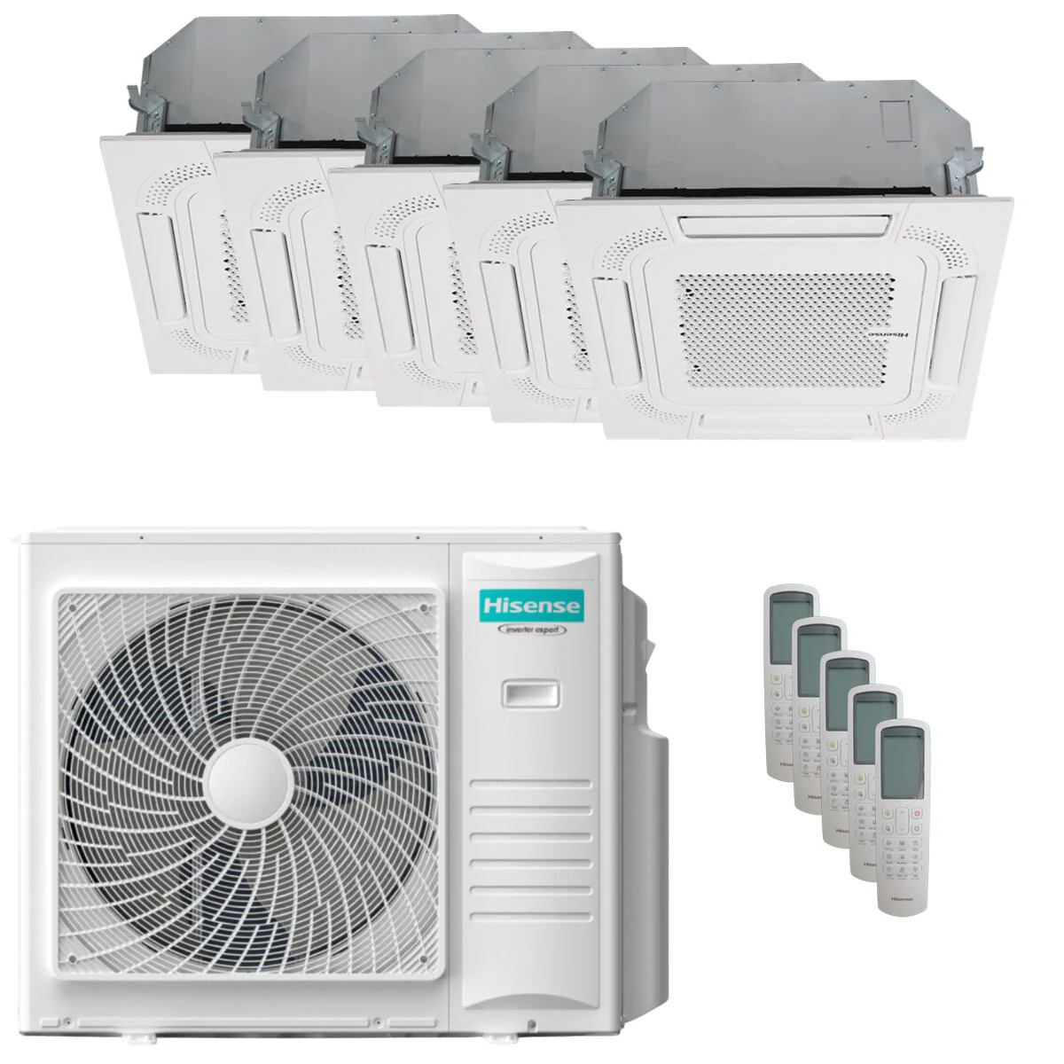 Hisense Cassette Air Conditioner ACT penta split 9000+9000+9000+9000+18000 BTU inverter A++ external unit 10 kW