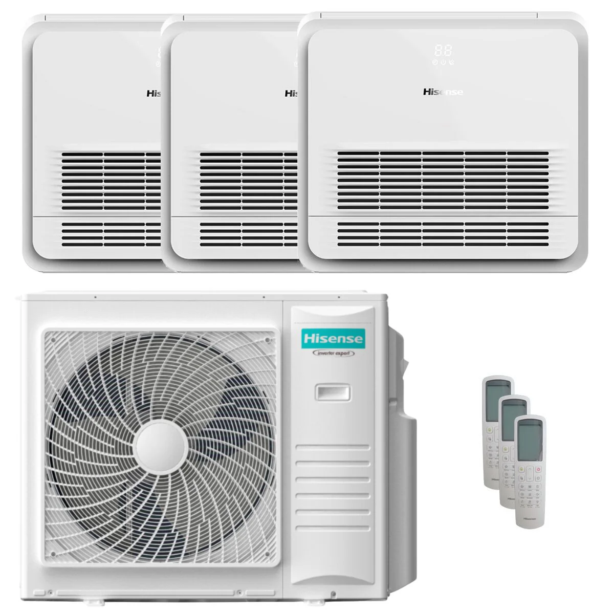 Hisense Console AKT trial split air conditioner 12000+18000+18000 BTU inverter A++ outdoor unit 10 kW