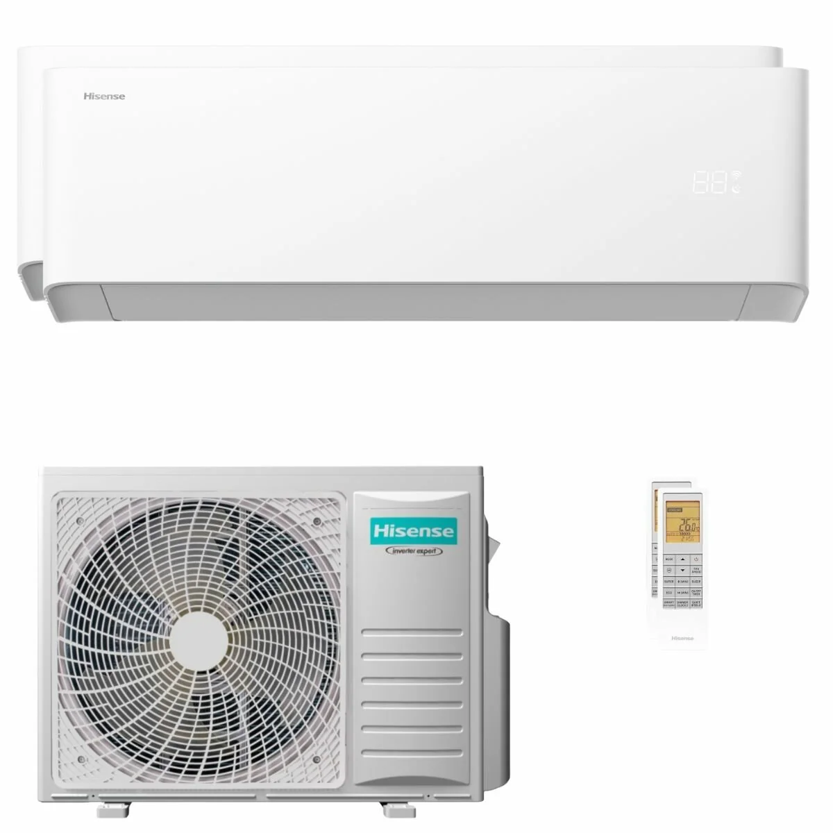 Hisense Uni HB dual split air conditioner 7000+7000 BTU inverter A++ wifi outdoor unit 5.5 kW