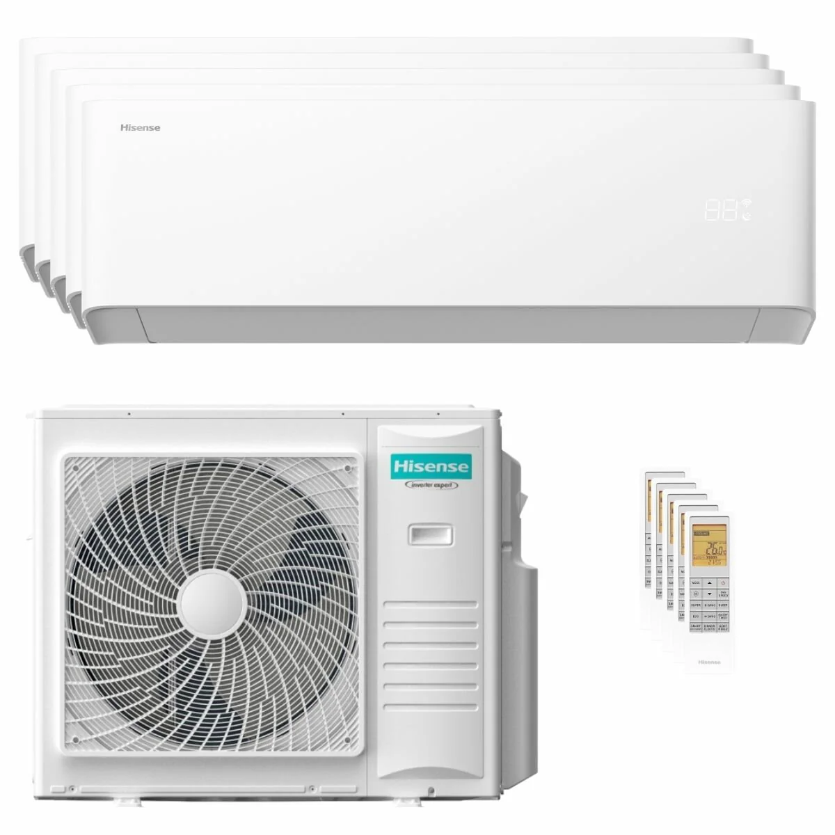 Hisense Uni HB penta split air conditioner 7000+7000+7000+9000+9000 BTU inverter A++ wifi outdoor unit 10 kW