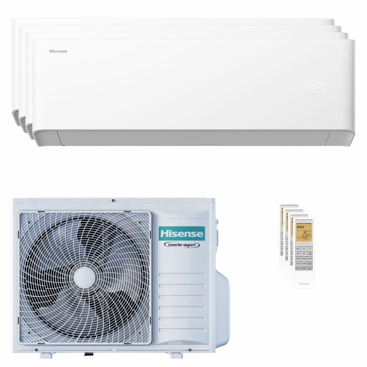 Hisense Uni HB quad split air conditioner 7000+7000+7000+7000 BTU inverter A++ wifi outdoor unit 8 kW