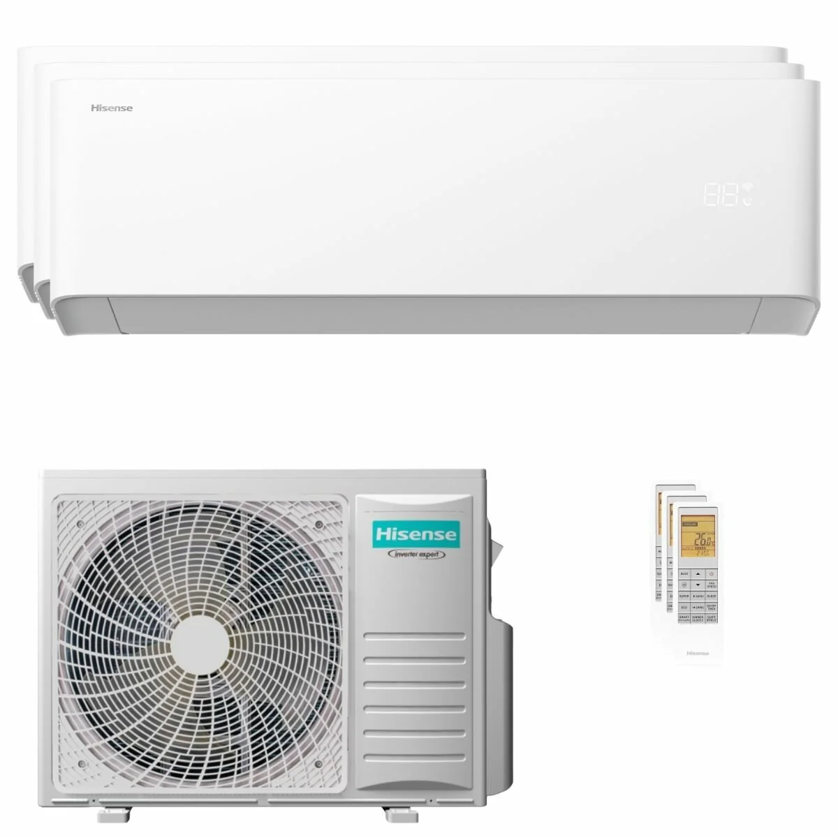 Hisense Uni HB trial split air conditioner 7000+9000+12000 BTU inverter A++ wifi external unit 5.5 kW