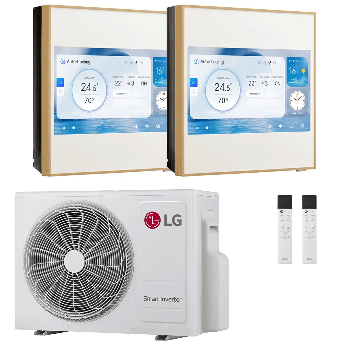 LG ARTCOOL Gallery LCD dual split 9000+9000 BTU inverter A+++ wifi air conditioner external unit 4.1 kW