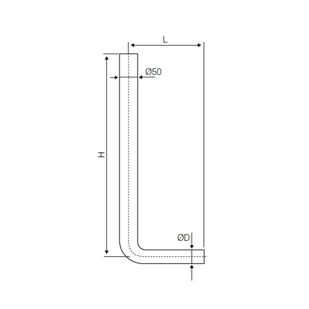 Medium-high position OIL discharge pipe H 1000 mm