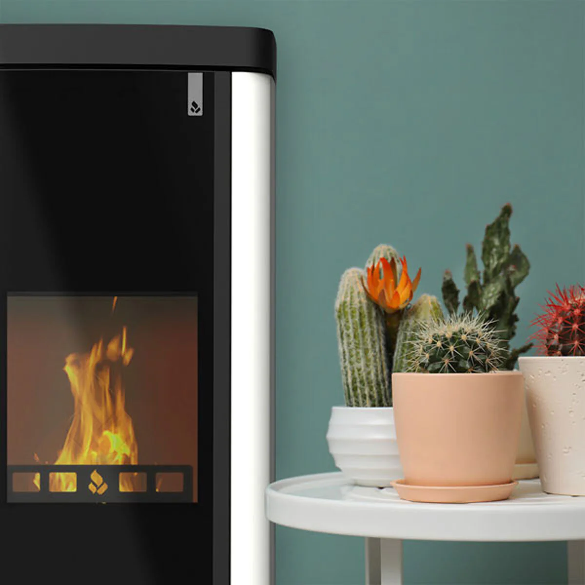 Multi-fuel stove Girolami Soft 26 white 24 kW hydro + DHW kit - Image 3