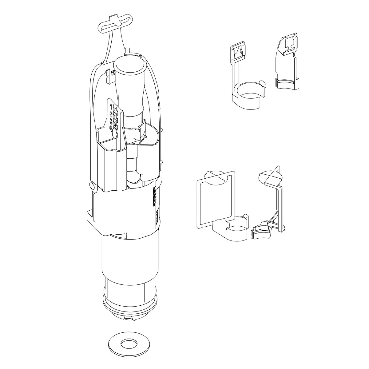 OLI drain valve for OLI74 PLUS toilet cisterns