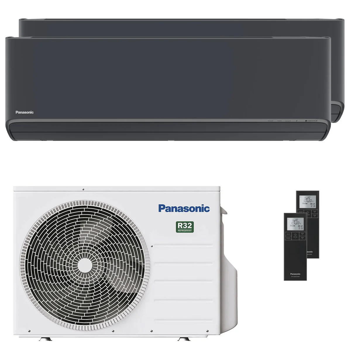 Panasonic Etherea dual split air conditioner 12000+12000 BTU inverter A+++ wifi external unit 5 kW graphite grey