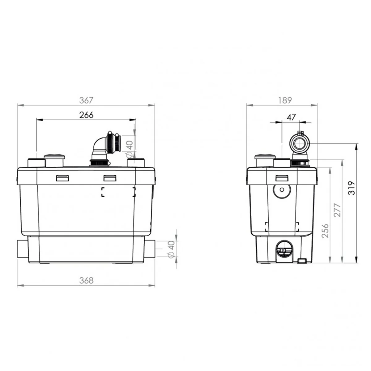 SFA Sanivite Plus+ Clear Water Pump - FOR WASHBASIN, WASHING MACHINE, DISHWASHER, SINK - Image 4