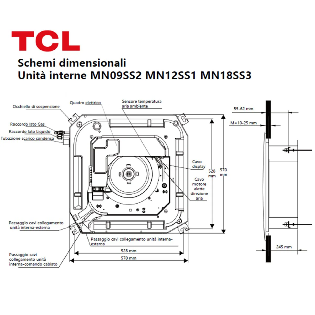 TCL Cassette 4-way air conditioner S Series trial split 12000+12000+18000 BTU inverter A++ wifi external unit 9.4 kW - Image 6