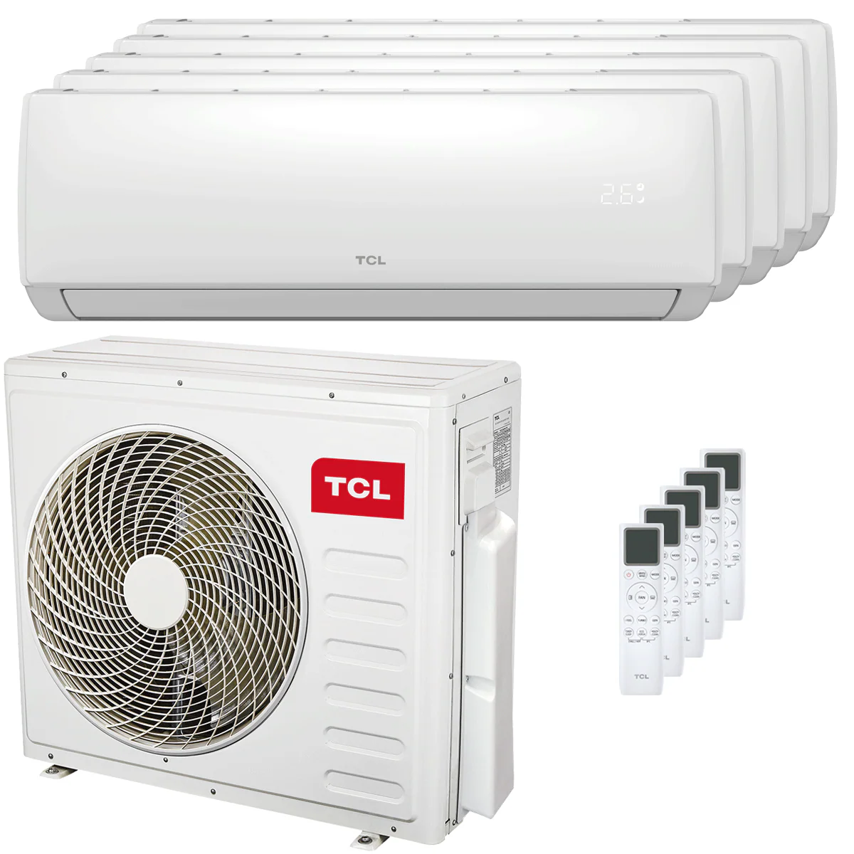 TCL Elite F2 penta split air conditioner 9000+9000+9000+9000+9000 BTU inverter A++ wifi external unit 12.2 kW