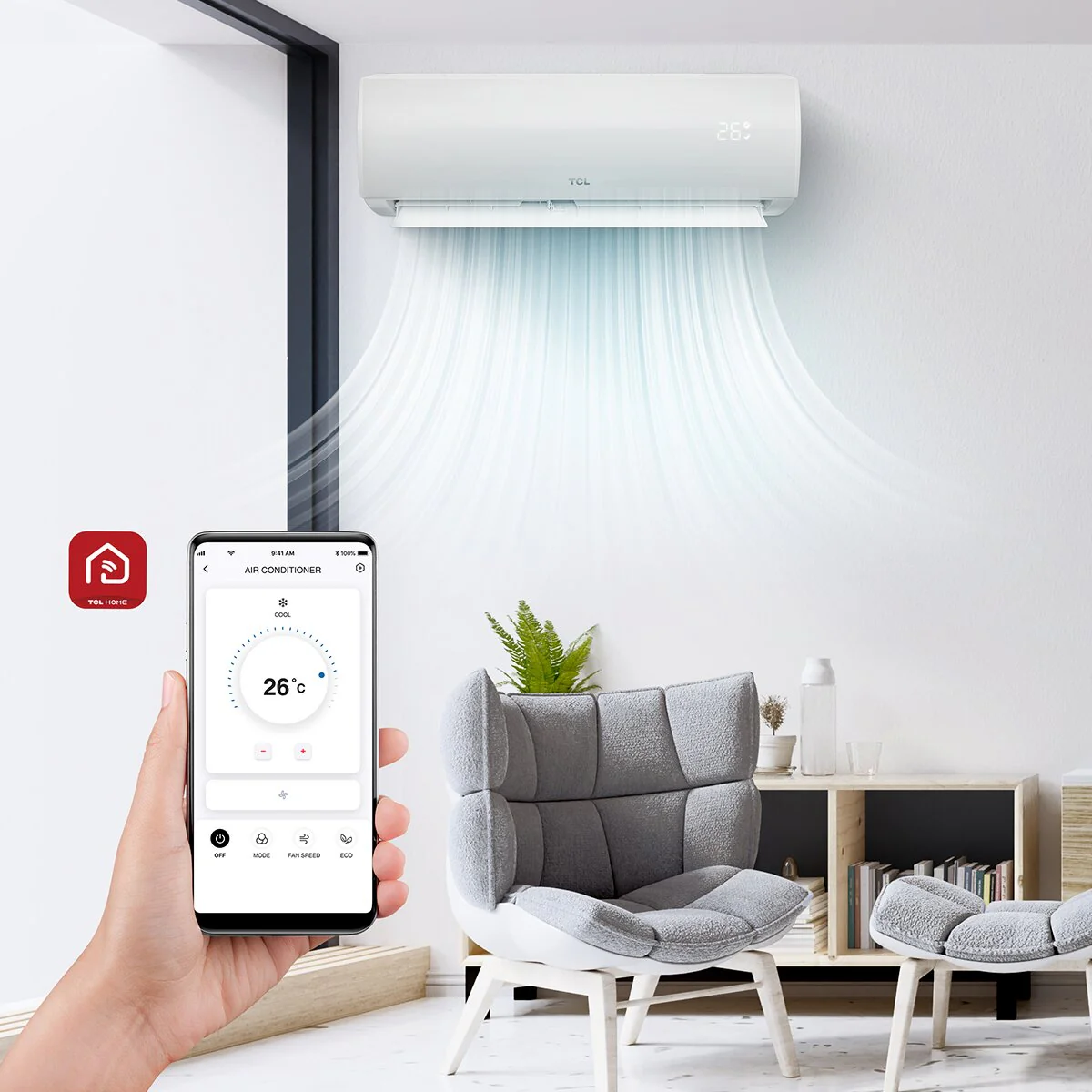 TCL Elite F2 quadri split air conditioner 9000+12000+12000+12000 BTU inverter A++ wifi external unit 9.4 kW - Image 2