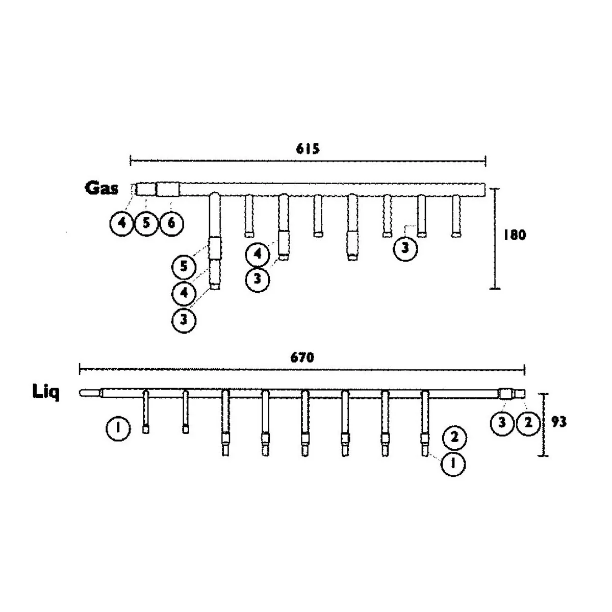 Tecnogas copper manifold 8 connections - for refrigeration piping circuits of VRV, VRF multisplit air conditioning systems - Image 5