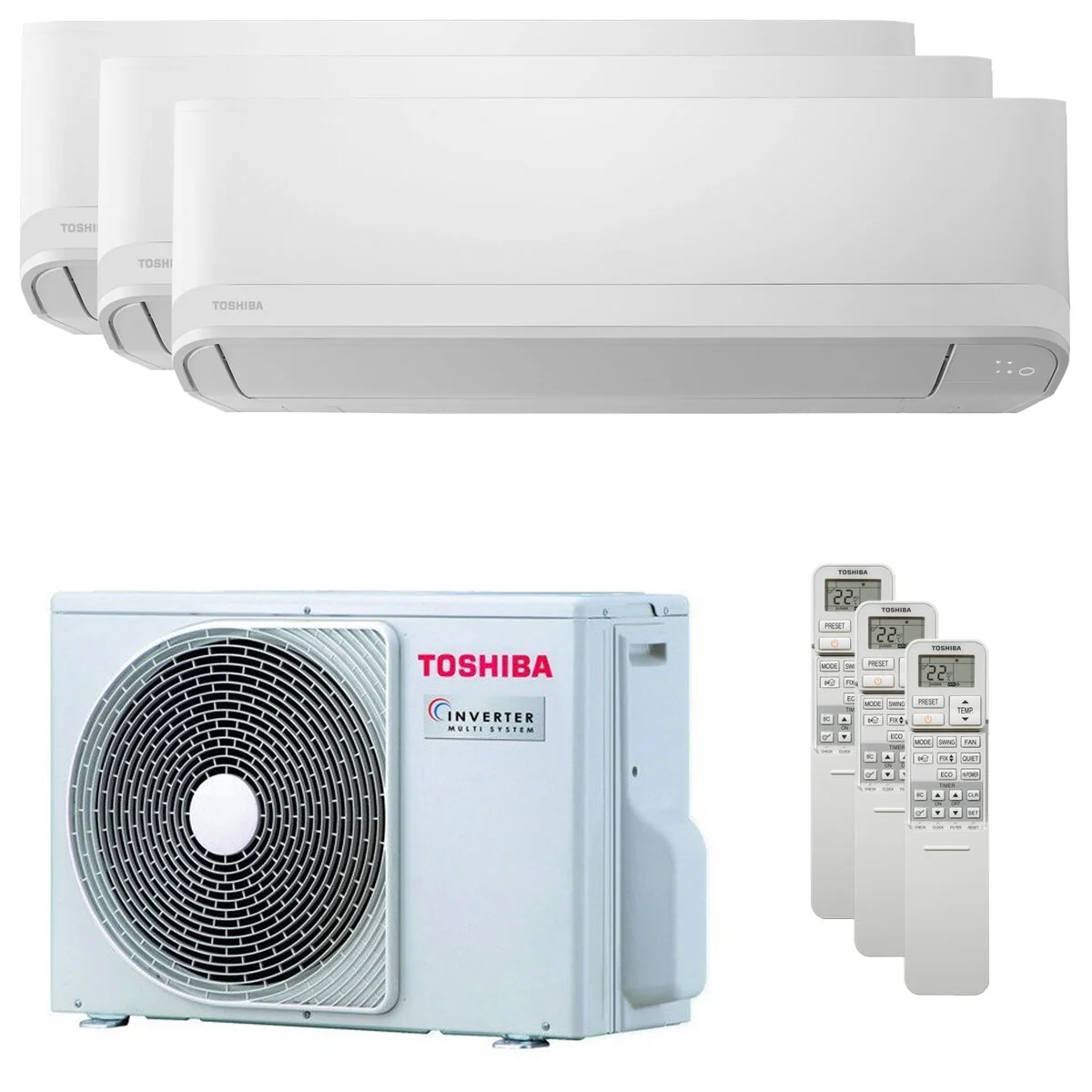 Toshiba Seiya Classic 2025 trial split air conditioner 5000+9000+16000 BTU inverter A+++ external unit 5.2 kW