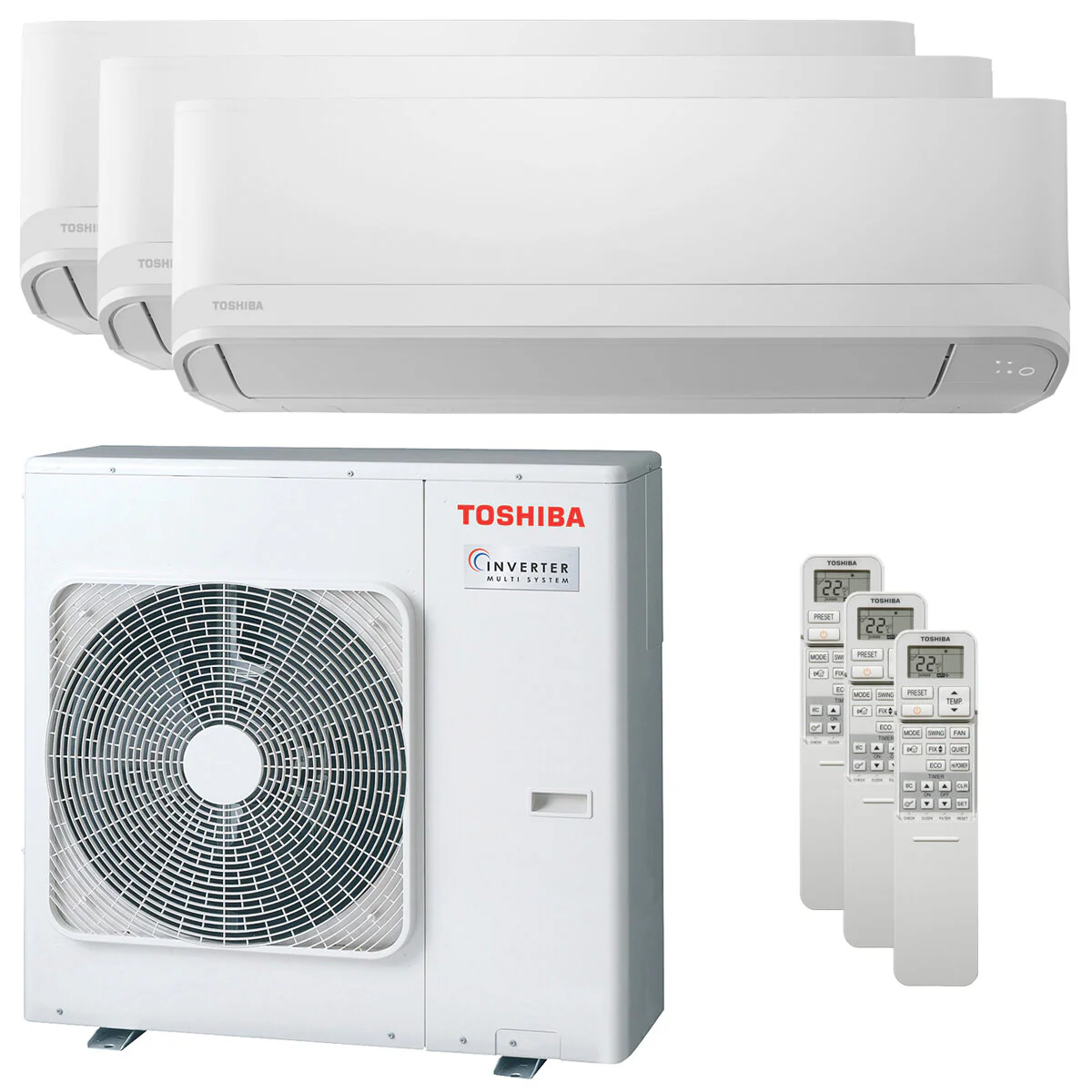Toshiba Seiya Classic 2025 trial split air conditioner 9000+12000+12000 BTU inverter A+++ external unit 7 kW